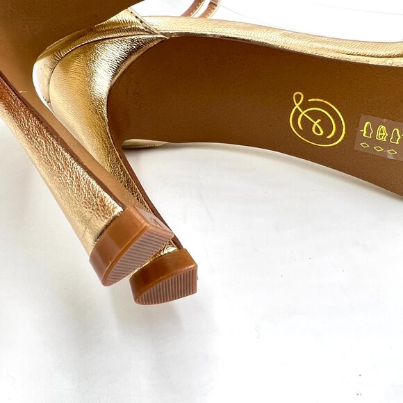 Chinese Laundry Womens Size 8 Gold Vegan Leather Dress‎ Sandals Heels Shoes - Picture 11 of 15